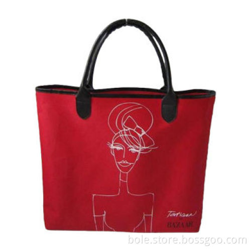 Polyester Shopping Bag for Promotional, PU Handle for Carry, can be Customized